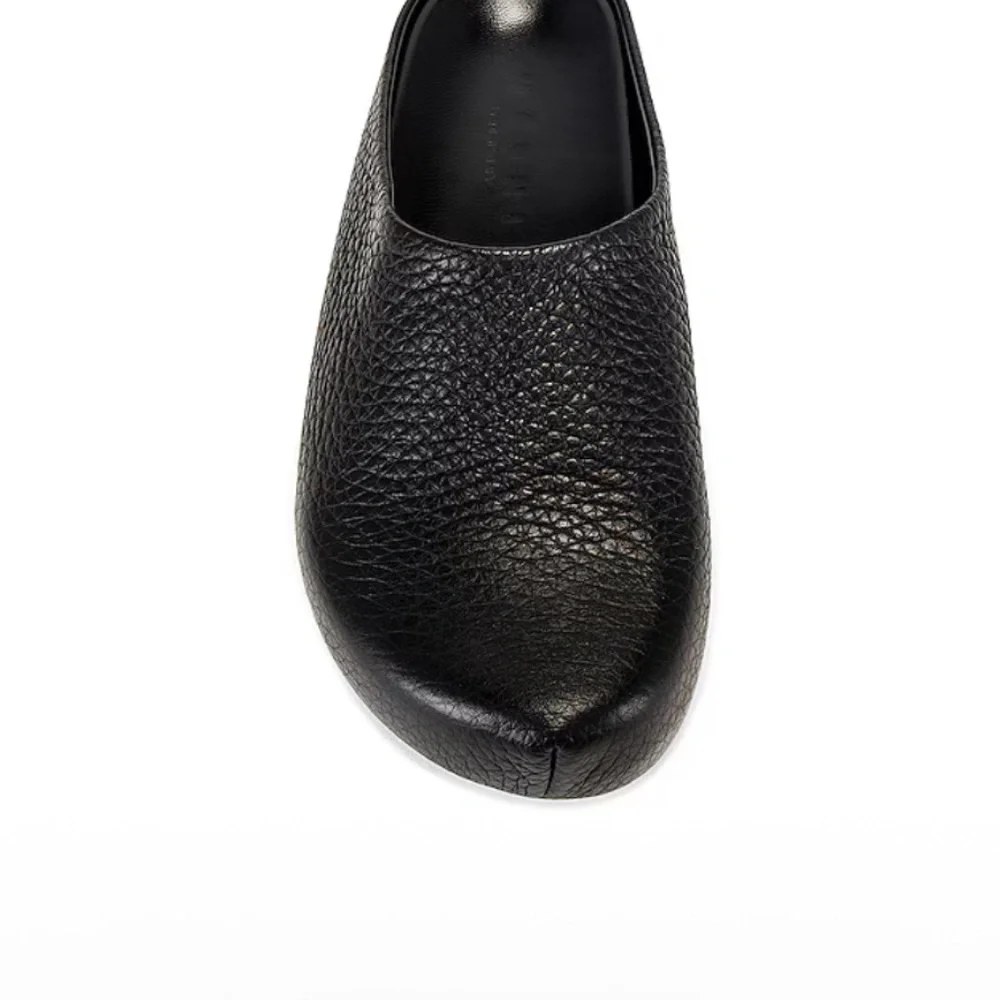Marni Men’s Black Leather Fussbett Sabot - Size 11